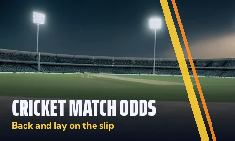 Cricket Match Odds tile, back and lay on the slip